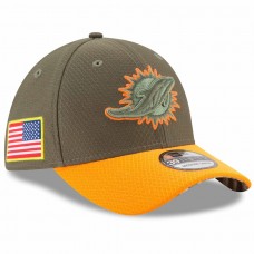 Men's Miami Dolphins New Era Olive 2017 Salute To Service 39THIRTY Flex Hat 2782263